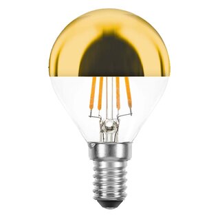 LED Filament Tropfen 4W 360lm E14 Kopfspiegel gold warmweiß 2700K