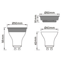 LED Deep-Deco Reflector White 4.9W GU10 Warm White 3000K 36° Dimmable