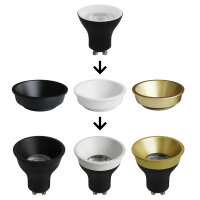 LED Deep-Deco Reflector Black 4.9W GU10 Warm White 3000K...