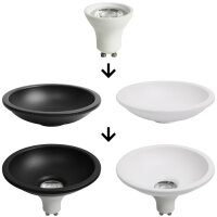 LED Deep-Deco Reflektor Weiß 8W GU10 warmweiß 3000K 36°