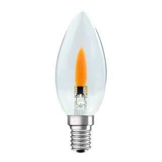 LED Filament Feuer Kerze 1W E14 klar
